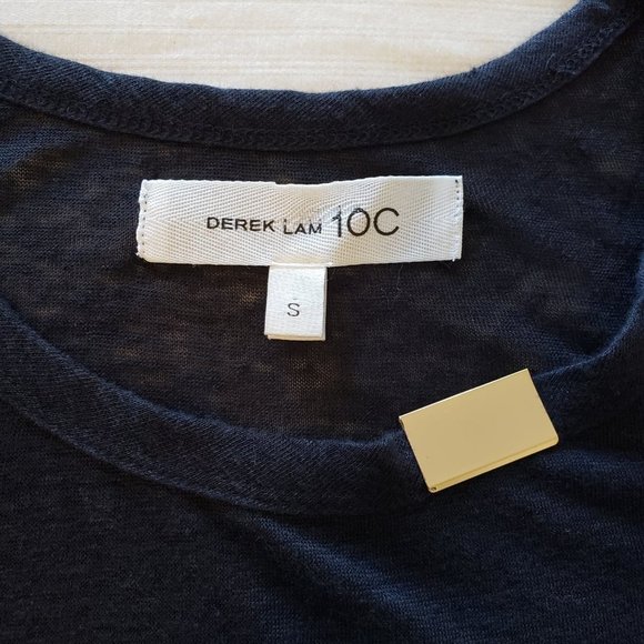 EUC *Derek Lam 10C* Women´s Navy Blue 100% Linen Semi-Sheer Tank Top Small - Picture 5 of 8